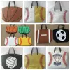 13 Styles Canvas Bag Baseball Tote Sports Bags Casual Softball Bag Football Soccer Basketball Cotton Canvas Tote Bag 20pcs