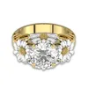 18K platina plated zirkoon kristal zonnebloem edelsteen ring mode-sieraden Europese Amerikaanse vrouwen cadeau sieraden