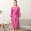 Sommar par vaffel kimono badrock kvinnor sexig plus storlek suger vatten brudtärna kläder unisex dressing gown höst robe femme y19042803