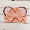 Nya flickor Cartoon Mouse Ears pannband Big Hair Bow Headband Headwrap Fabric Elastic Bowknot Diy Hair With Bows Bandeau Bebe Fille 6105304