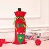 Christmas Bottle Cover Non-woven Christmas Champagne Wine Bag Red Xmas Beer Bottle Decorations Christmas Party Decor