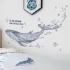 Abstract Whale Geométrica 3D Starry Sky Big Fish Wall Stickers Móveis para decoração da sala de estar decoração de casa Art Y200103