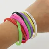 LOT 100 pièces mélange de couleurs lettres imprimer Bracelet en silicone Bracelet 5mm élastique en caoutchouc Bracelets d'amitié hommes femmes bijoux MB1922532894499