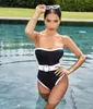 2020 여성 섹시한 Strapless Bodysuit 패션 패치 워크 붕대 Bodysuit 높은 거리 원피스 디자이너 파티