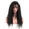 Kinky Curly Lace Front Wig 360 Lace Frontal Wig Pre Plocked With Baby Hair Wet och Wavy Human Hair Wig För Black Women (18inch)