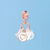 Äkta 925 Sterling Silver LOVE bokstäver Hängande Berlocker Originallåda för Pandora Rose Gold Charms Pärlor för smyckenstillbehör