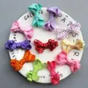 Girl mini polka dot Hair Bow clip with all wrapped ribbon security clips Ribbon Lined Alligator clip Hairpin 120pcs FJ3232