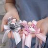 High-End-Hochzeits-Handgelenk-Blumenmann und Brautjungfer-Cartoon, kreative Handgelenk-Blumen, künstliche Blumen für Corsagen-Hochzeitsdekorationen
