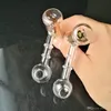 Dritto doppio vaso filtrante Narghilè di vetro all'ingrosso, raccordo per tubo dell'acqua in vetro