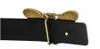 Womens Little Bee Cowhide Designer Belt for Woman Belt Fashion Smooth Buckle Belts Width 3.4cm Highly Quality Cowhide Black Brown Colors