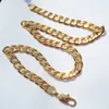 18 K Thai Baht Fine Yellow Gold Filled Authentic Finish Stamped Fine Curb Cuban Link Chain Halsband Herrarna Made In 600mm257R232W