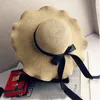 Moda Bow Nó Mulheres Chapéu De Palha Verão Ao Ar Livre Sun Proteção Chapéus Personalidade Chapéus de Brim com Fita