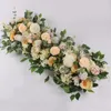 artificial fllower row decor for DIY wedding iron arch platform T station Xmas background flower wall window decor props