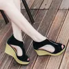 Wedges Sandals High Heel Platform Heels European American 2019 Kvinnor Sommar Sandaler För Kvinnor Hollow Tjock Bottom Fish Mouth Shoes