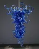 Lamps Contemporary Lustre LED Crystal Pendants Lamp Italian Style Hand Blown Murano Glass Blue Chandelier