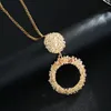 European and American fashion geometric small pendants Trendy net red exaggerated new necklace sweater chain Retro round ladies necklace