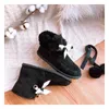 Designer donna Stivali da neve invernali Moda Australia Classico Stivaletto alla caviglia Ragazza di alta qualità Gita Bow Mini stivaletti Pompon Stivali da neve con nastro