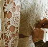 Vintage Inspired Hippie Simple Crochet Lace Long Sleeve Boho Country Beach Wedding Dresses V-neck Plus Size Bohemian Cheap Bridal Gowns