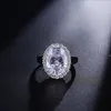 Mode Vrouwen Verlovingsringen Zilver Kleur Grote CZ Diamanten Ring voor Meisjes Vrouwen voor Feest Bruiloft Leuk Cadeau
