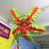 Party Flowers Hanging Inflatable Artificial Flower Blue Starfish Balloon With LED Light For Concert Stage And Ceiling Decoration