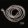 925 sterling silver plated 2MM double water wave chain necklace size 16-24 inch SC16 925 silver plated Lobster Clasps Smooth Chain jewelry