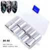 Na060 10 stks / set Nail Art Sticker Nail Folie Laser Design Nail Sticker 15 stijlen Sky Star Decal Manicure Decoratie DIY