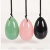 3 pcs 40*25mm Drilled jade Egg natural stone rose quartz crystal ball Pelvic Kegel Exercise Tightening Vaginal Muscle yoni Eggs