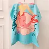 Children hooded bathrobe cape cartoon printed bathrobe beach towel baby sun block shawl Kids animal shark Nightgown Towels Hooded bathrobes