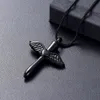 IJD12240 Kit de remplissage Instructions gravable aile vierge coeur croix crémation pendentif collier pour femmes cadeau Items208d