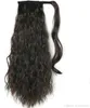Parrucchino a coda di cavallo ondulato naturale morbido per capelli umani per donne nere che avvolge l'estensione dei capelli a coda di cavallo ondulata bagnata 120g