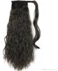 160g Relaxed natural wavy pony tail hairpiece drawstring clip in wraps around human hair ponytail wet and wavy for black women