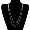 2 5mm 5mm Masculino 14K Banhado A Ouro Sólido Cubano Curb Link Chain Aço Inoxidável Neckalces Hip Hop Jewelry307O