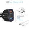 QC 30 CAR CHARGER TYPE C 35W 7A高速充電器デュアルUSB充電器充電プラグ3ポートアダプターSAMSUNG2945722用小売パッケージ付きアダプター