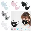 Maschera per valvola respiratoria in seta di ghiaccio Maschere per il viso regolabili antipolvere per adulti Maschera per muffola per bocca riutilizzabile per bambini 5 colori CCA12051