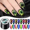 Skönhet Lemooc 9D Cat Eye Laser Shining Färgglada UV Gel Nail Polish Soak Off UV LED Magnet Nail Art Lack Lack