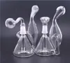 14mm Ortak cam yağ yakıcı boru ve kase ile Mini Dab Rigs Cam Petrol Kuyuları Recycler Bubbler nargile Çift Percolator Su borusu