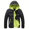 Vintermodemärke Plus Size Jacka Solid Parkas Streetwear Huva Tjock Quiltad Jacka Puffer Bubble Coat Herrkläder