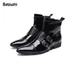 Batzuzhi 2018 nouveaux hommes chaussures bottes Western Cowboy bottines hommes boucles pointues en cuir noir botas hombre piste, bottes de fête
