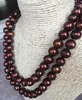 Collier de perles baroques en chocolat des mers du Sud avec double brins 12-13 mm, argent 18 ", argent 925