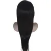Peruca dianteira de renda reta de seda com cabelos de bebê peruca de cabelo humano virgem brasileiro para mulheres cor natural