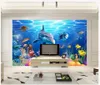 Maßgeschneiderte 3D-Fototapete aus Seide, Innendekoration, 3D-Unterwasserwelt, Aquarium, tropische Fische, TV-Hintergrundwand