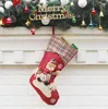 대형 크리스마스 스타킹 18 "산타 클로스 눈사람 순록 크리스마스 캐릭터 3D 플러시 가짜 모피 커프 파티 크리스마스 장식