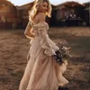 Vintage Country Western Robes De Mariée 2019 Dentelle À Manches Longues Gypsy Frappant Boho Robes De Mariée Style Hippie Abiti da spos228e