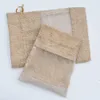 50pcs Organza Jute Bags Burlap Drawstring Bag 10x14 13x18 16x22cm Wedding Party Favors Gift Bags For Candy Makeup Jewelry Packagin329A