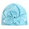 Novo bebê bebê chapéu bowknot headwear criança criança crianças beanies turbante chapéus crianças bead nó chapéu A749