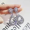 Frauen Bling Bling Strass Ohrstecker Wassertropfen Form Kristall Hochzeit Braut Ohrring Geschenk für die Liebe Freundin