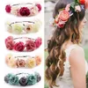 Czechy Kwiat Floral Hairband Dla Kobiet Korona Opaska Party Wedding Bride Beach Nakrycia głowy Ornament Akcesoria do włosów GB613