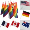 14 * 21cm drapeaux arc-en-ciel 12 conception drapeau national pour le monde polyester main agitant des drapeaux bannières décoration de la maison XD20031