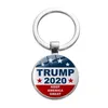 Donald Trump 2020 Keychain Keep America Great Key Ring Time Gemstone Souvenir Pendant Stainless Steel Key Holder Gift HHA1106