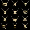 Guld Silver Rostfritt Stjärn Stjärntecken Neckless 12 Constellation Hänge Halsband Kvinnor Guld Kedja Halsband Män Smycken present